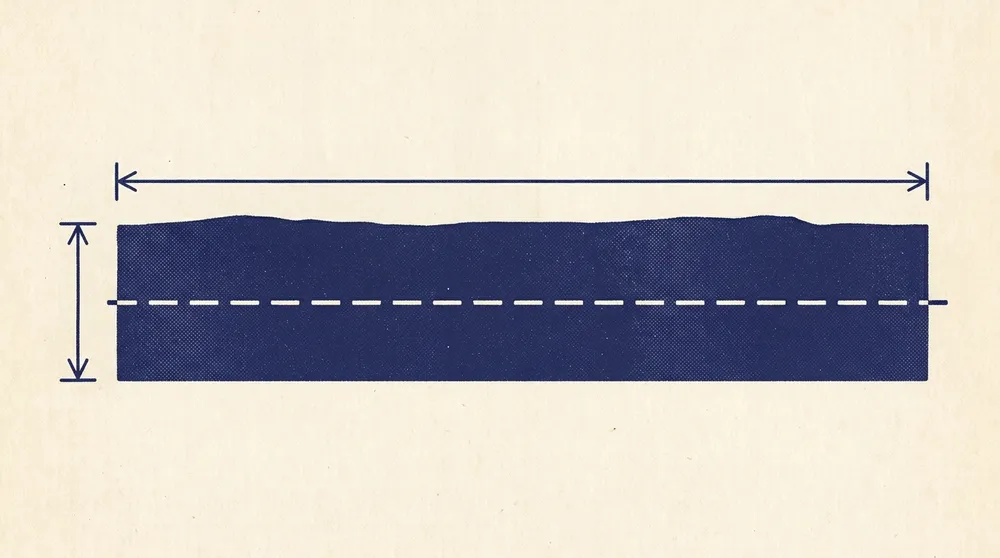 Screen print of a length of cloth laid flat, marked with a dashed cutting line and dimension arrows.
